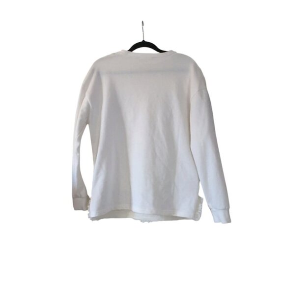 Zara Shaggy Sherpa Fleece Faux Fur Embellished Embroidered Street Sweater S - Picture 3 of 7